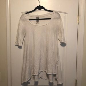Free people long white short sleeve top